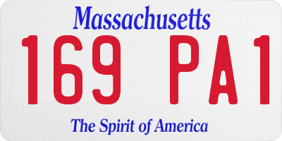 MA license plate 169PA1