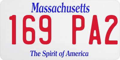 MA license plate 169PA2