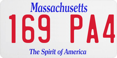 MA license plate 169PA4