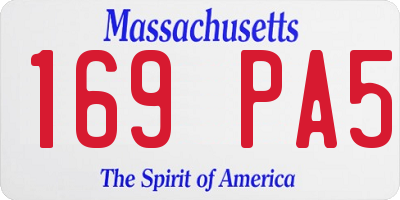 MA license plate 169PA5
