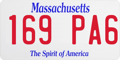 MA license plate 169PA6
