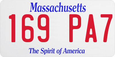 MA license plate 169PA7