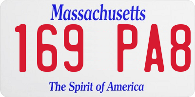 MA license plate 169PA8