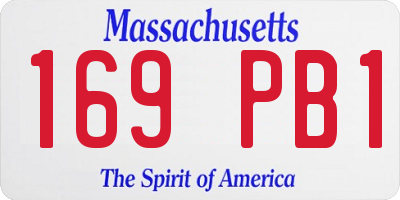 MA license plate 169PB1