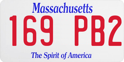 MA license plate 169PB2