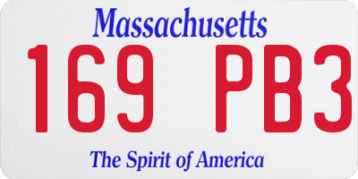 MA license plate 169PB3