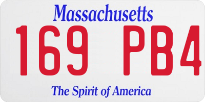 MA license plate 169PB4
