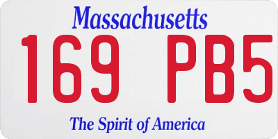 MA license plate 169PB5