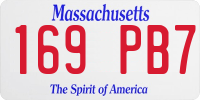 MA license plate 169PB7