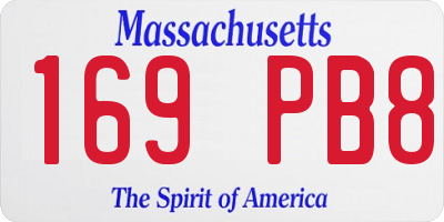 MA license plate 169PB8