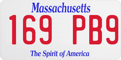 MA license plate 169PB9