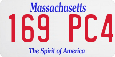 MA license plate 169PC4