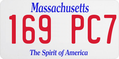 MA license plate 169PC7