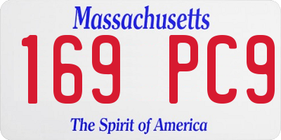 MA license plate 169PC9