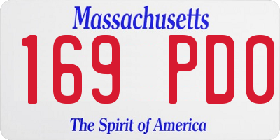 MA license plate 169PD0