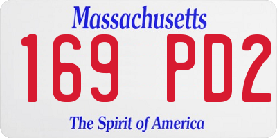 MA license plate 169PD2