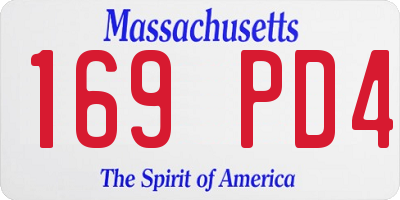 MA license plate 169PD4