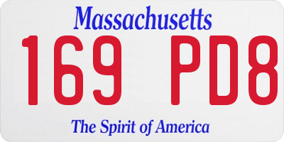 MA license plate 169PD8