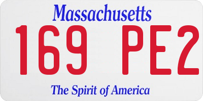 MA license plate 169PE2