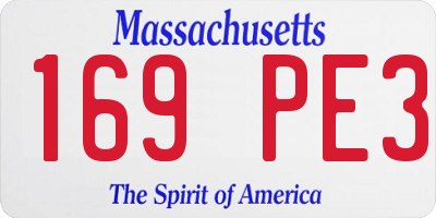 MA license plate 169PE3