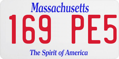 MA license plate 169PE5