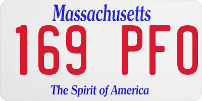 MA license plate 169PF0