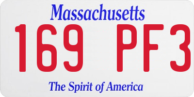 MA license plate 169PF3
