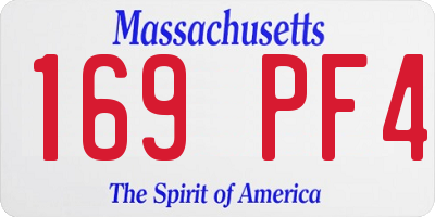 MA license plate 169PF4