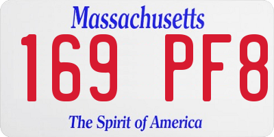 MA license plate 169PF8