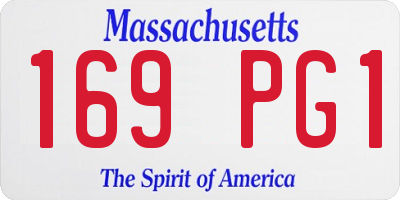 MA license plate 169PG1