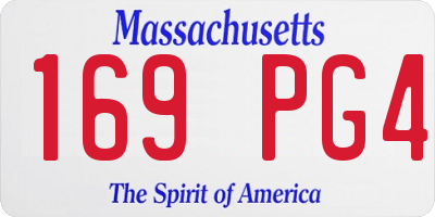MA license plate 169PG4