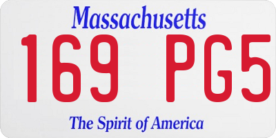 MA license plate 169PG5