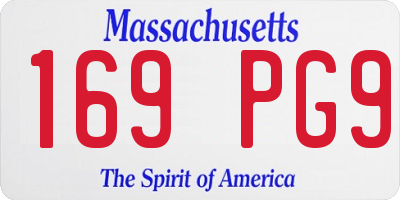 MA license plate 169PG9