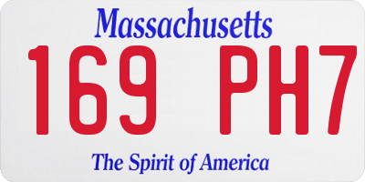 MA license plate 169PH7