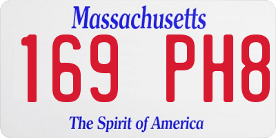 MA license plate 169PH8