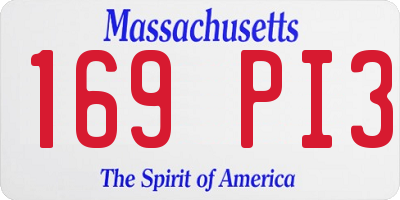 MA license plate 169PI3