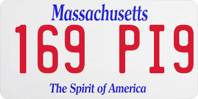 MA license plate 169PI9