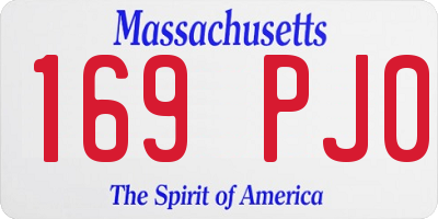 MA license plate 169PJ0