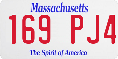 MA license plate 169PJ4
