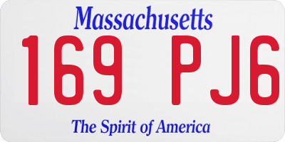 MA license plate 169PJ6