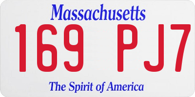 MA license plate 169PJ7