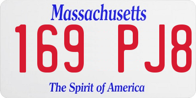 MA license plate 169PJ8