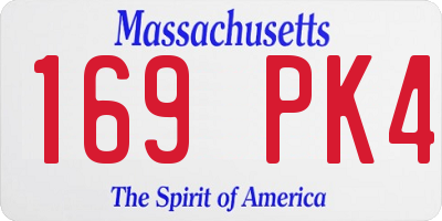 MA license plate 169PK4