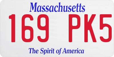 MA license plate 169PK5