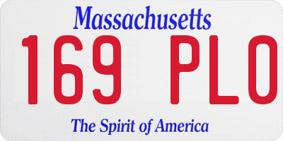 MA license plate 169PL0