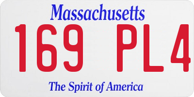 MA license plate 169PL4