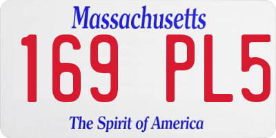 MA license plate 169PL5