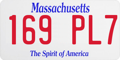 MA license plate 169PL7