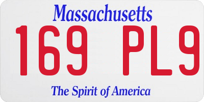 MA license plate 169PL9