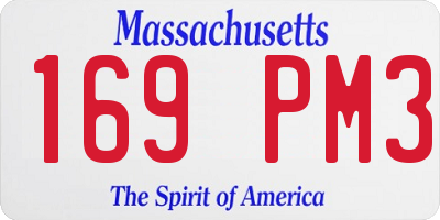 MA license plate 169PM3
